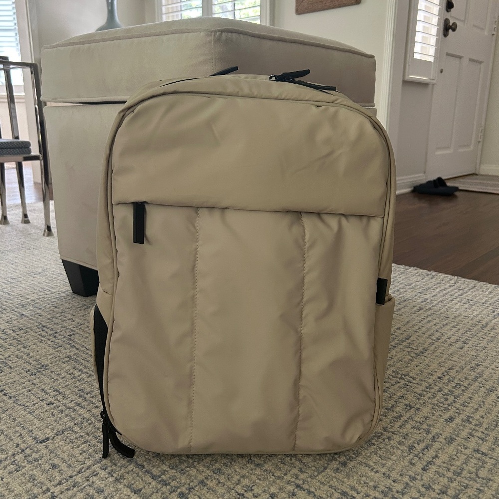 Calpak Luka 17 inch Laptop Backpack in Oatmeal